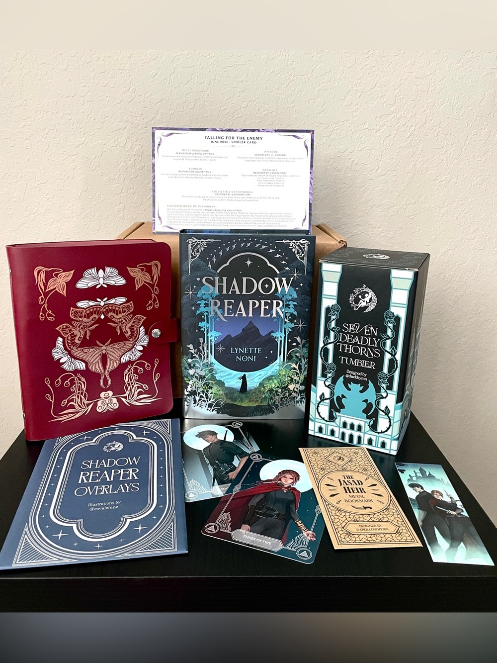 FairyLoot YA Box with Items June 2026 Shadow Reaper by Lynette Noni